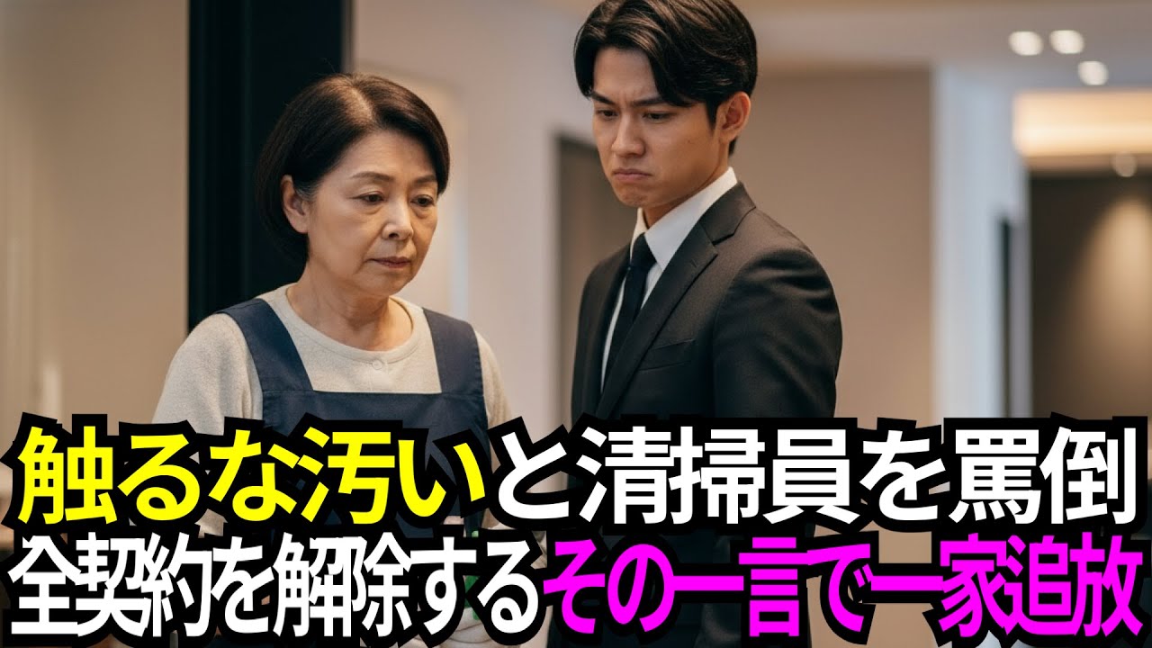 「汚い手で触るな」高級タワマンの清掃員をゴミ扱いした住民。「明日、強制退去だ」翌日、浮浪者の正体を知り凍りついた――。