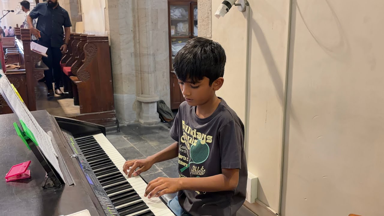 I played the piano in CNI cathedral church (Blessed  Assurance)