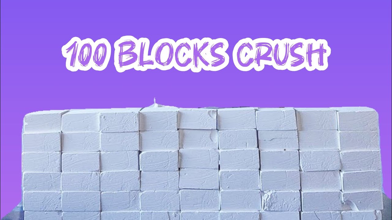 100 Crispy Soft Fresh Gym Chalk Blocks Crushing | oddlysatisfying MASS CRUSH SLEEPAID