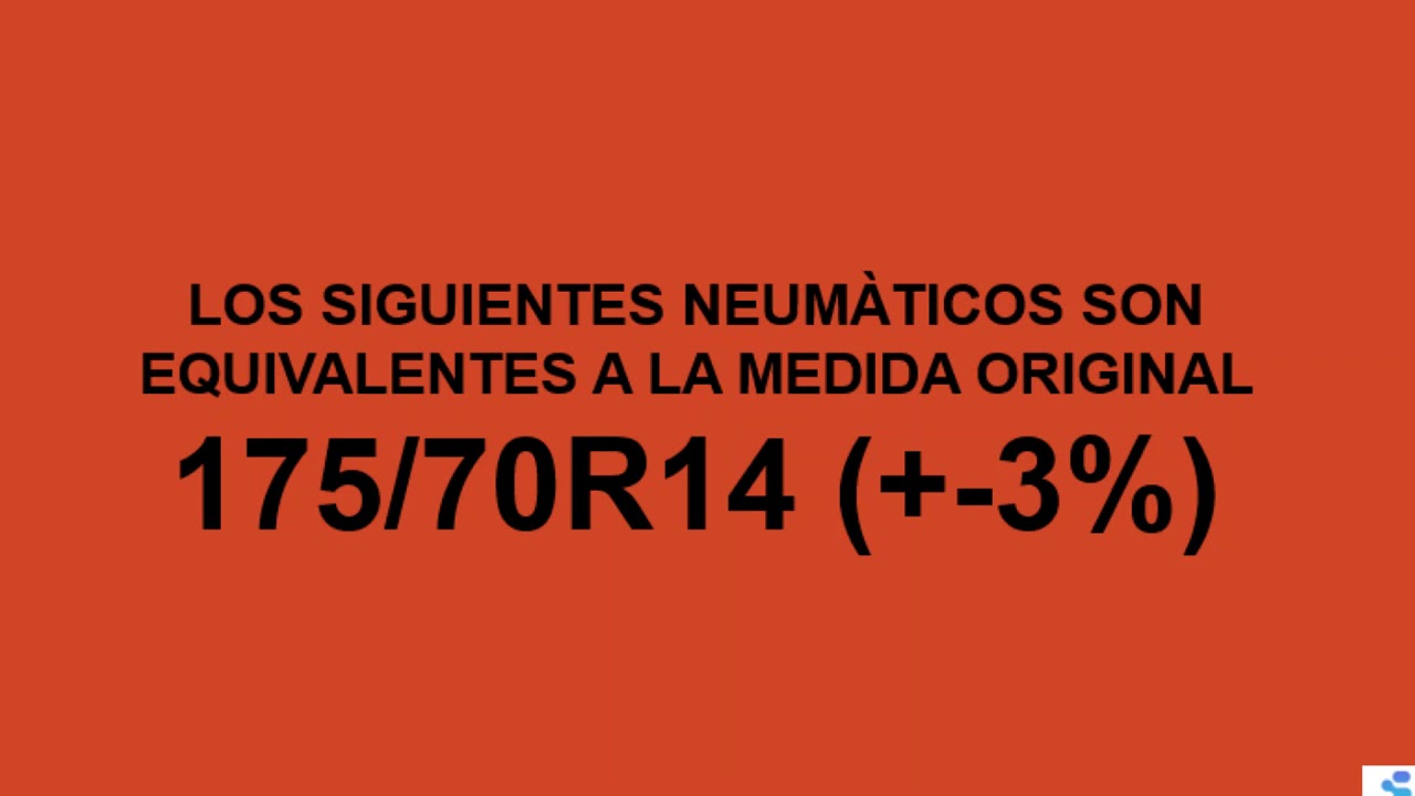 Llantas o Neumaticos equivalentes a 175 70R14