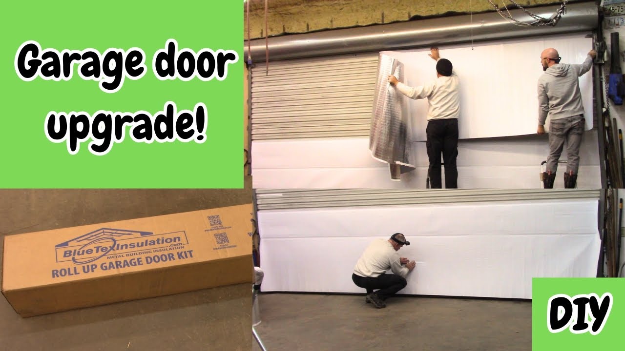 Garage door insulation install. Bluetex insulation. #howto #insulation #diy