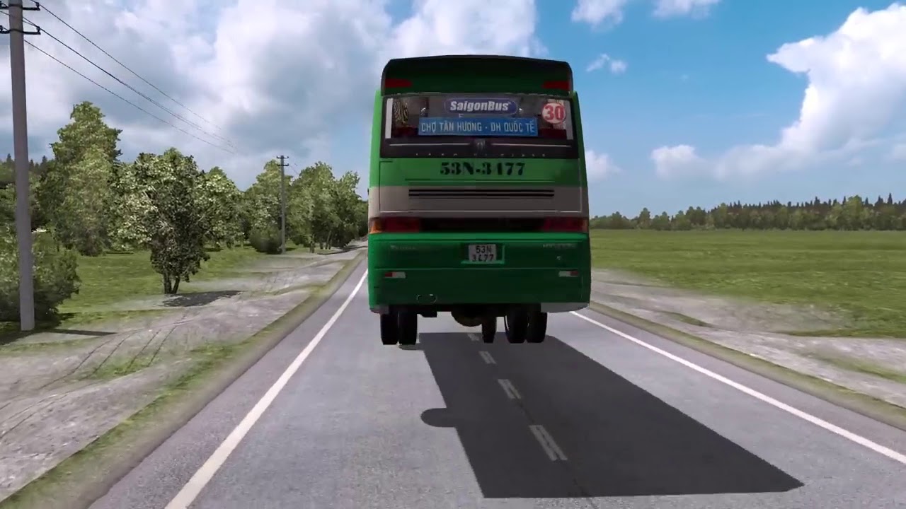 Xe buýt 45 chỗ TP HCM chạy tốc độ cao lạng lách nguy hiểm .! ETS2