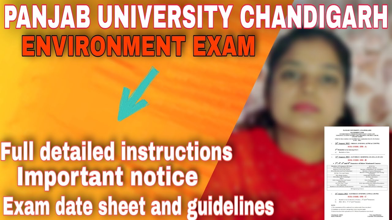 PUCHD environment exam notification 2021 || puchd environment and Road Safety Exam date sheet #exam