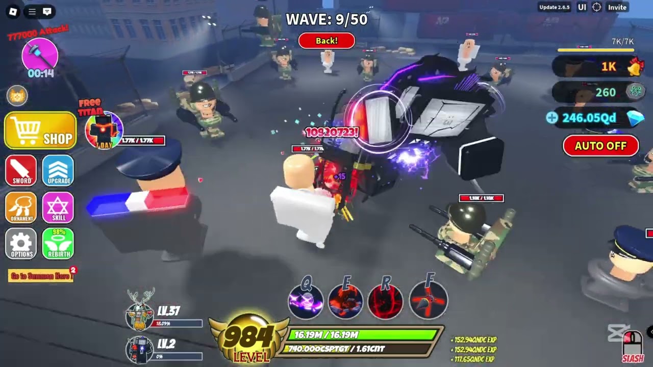 Roblox sword warriors - Using Battle hero titan tv man + showcase