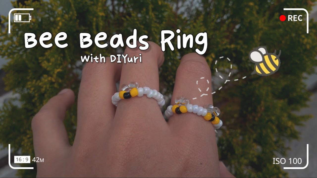 [DIY] Bee 🐝 Beads Ring Making Tutorial | Beads Ring | Beads Jewelry | Cincin Aesthetic