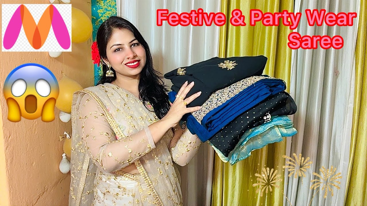 Myntra Festive & Party Wear Sarees | Myntra Haul | Sarees Haul #saree #haul #party 