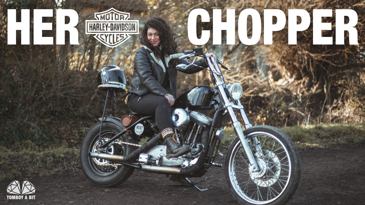 Her Sportster Chopper She Built