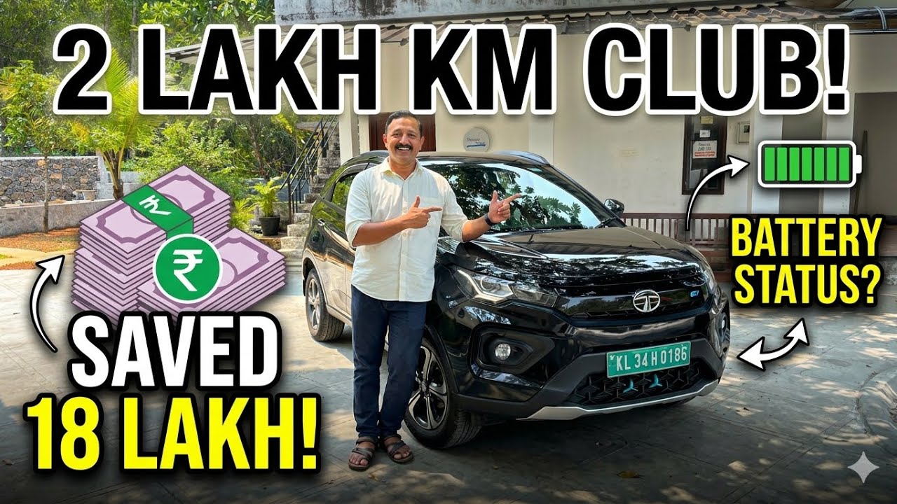 കേരളത്തിൽ ആദ്യമായി 2 ലക്ഷം km ഓടിയ Tata Nexon EV! ⚡| 2021 NEXON EV 2 lakh km Kerala 