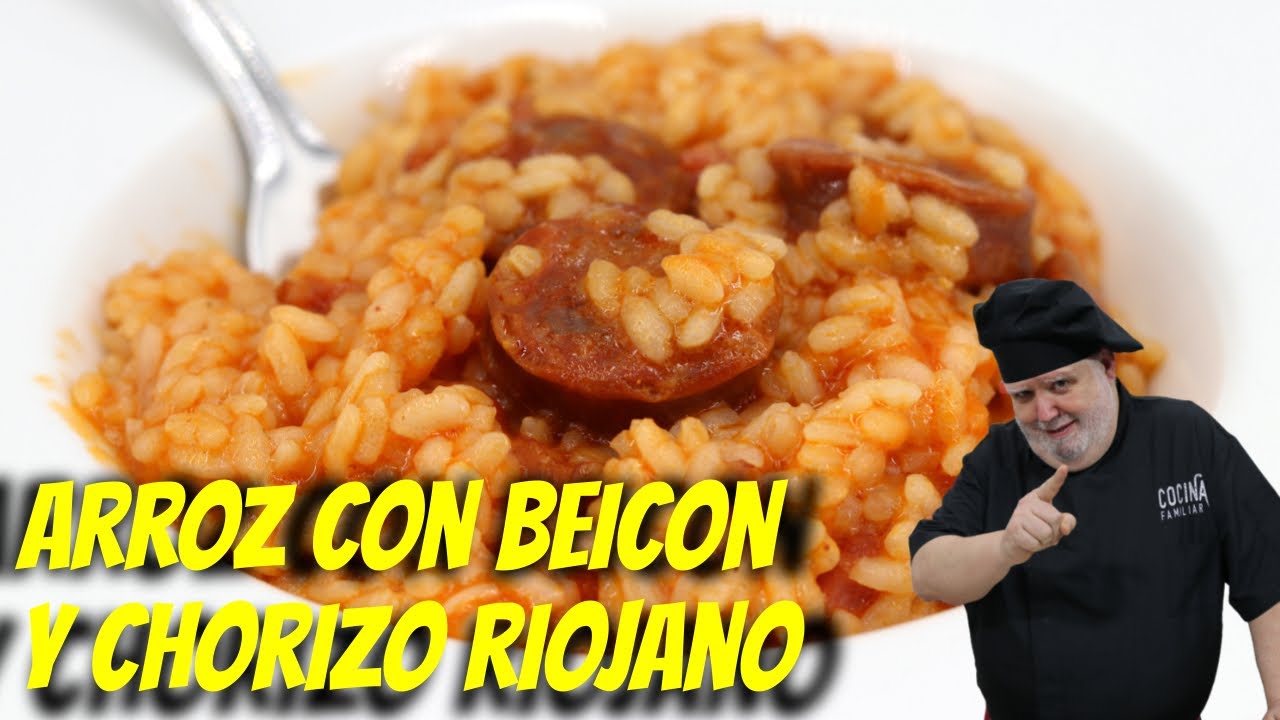 Arroz con beicon y chorizo riojano un plato espectacular