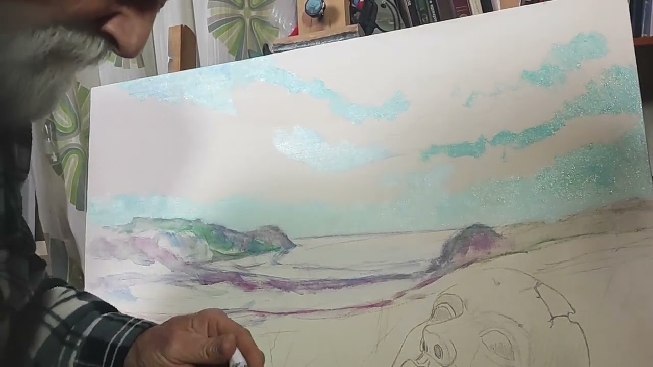 Sette blocchi di pietra, olio su tela Tutorial