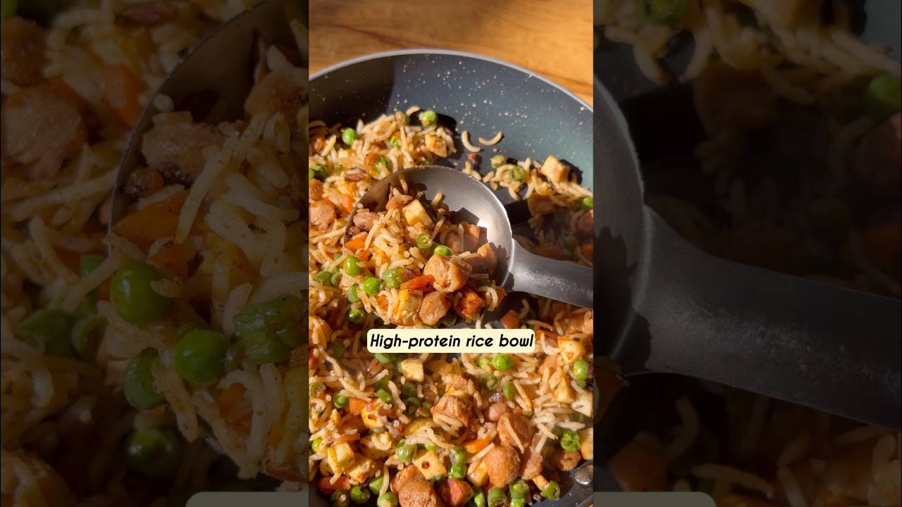 Healthy vegetarian HIGH PROTEIN pulao recipe 💪✨ #recipe #weightlossmeals #weightlossdiet #healthy