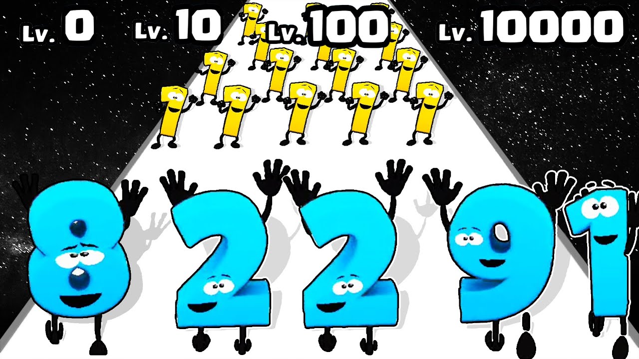 Numbers Run 3D - Level Up Numbers Max Level Gameplay