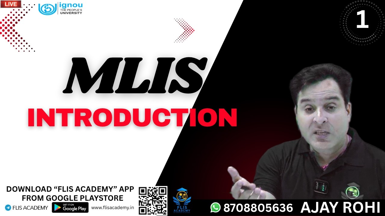 MLIS - INTRODUCTIONS - 1 #ignou #mlis #blis #clis