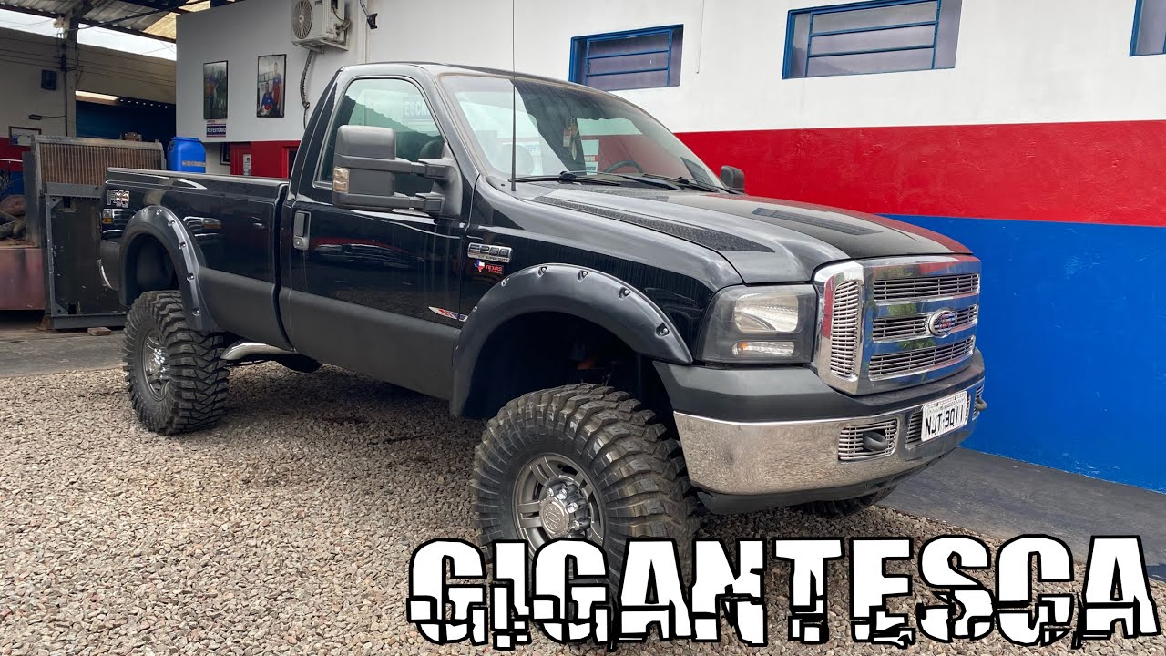 FORD F250 COM MOTOR CUMMINS REPROGRAMADA E PNEU 37, LIFT E BODY LIFT, ESCAPE DIRETÃO