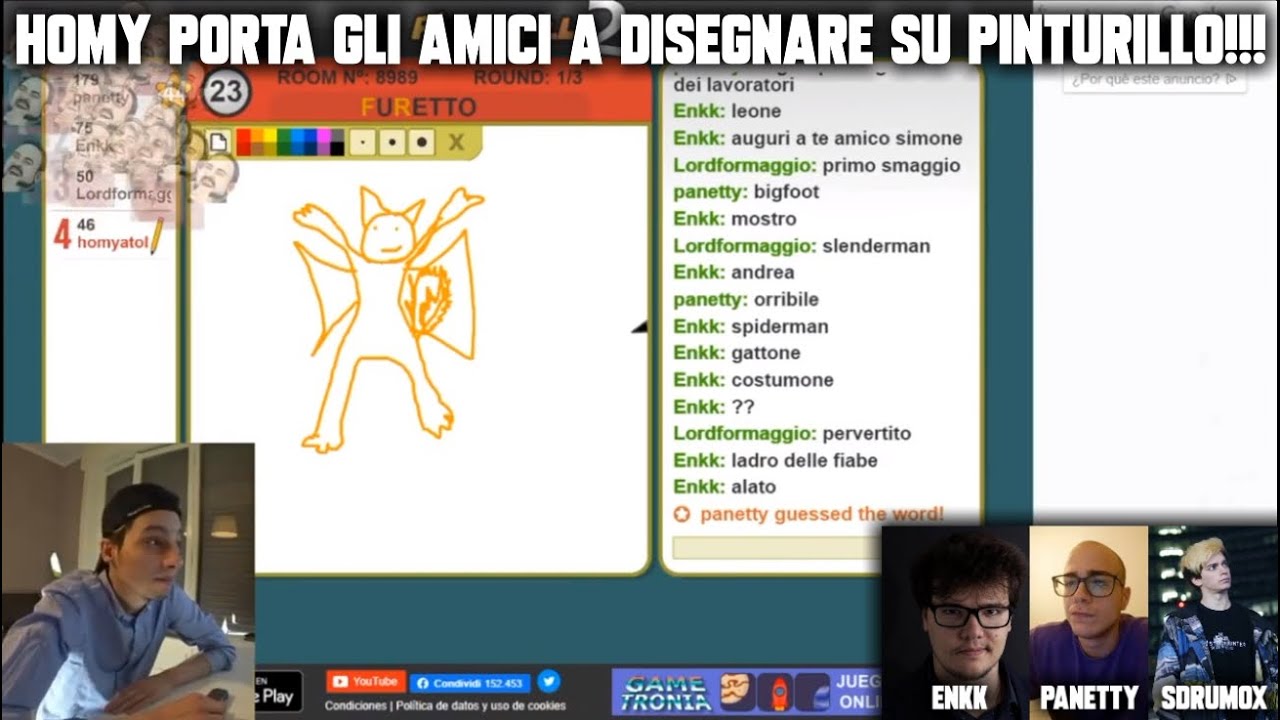 HOMY PORTA GLI AMICI A DISEGNARE SU PINTURILLO!!! w/ Sdrumox, Panetty ed Enkk
