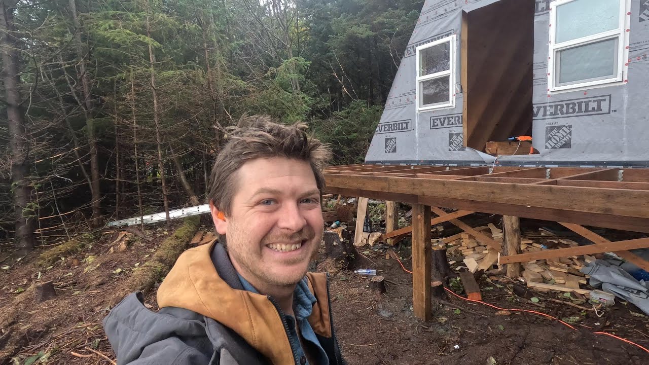 How To Build A Deck - A Frame Cabin Build - Part 1 - Foundation Post and Beam