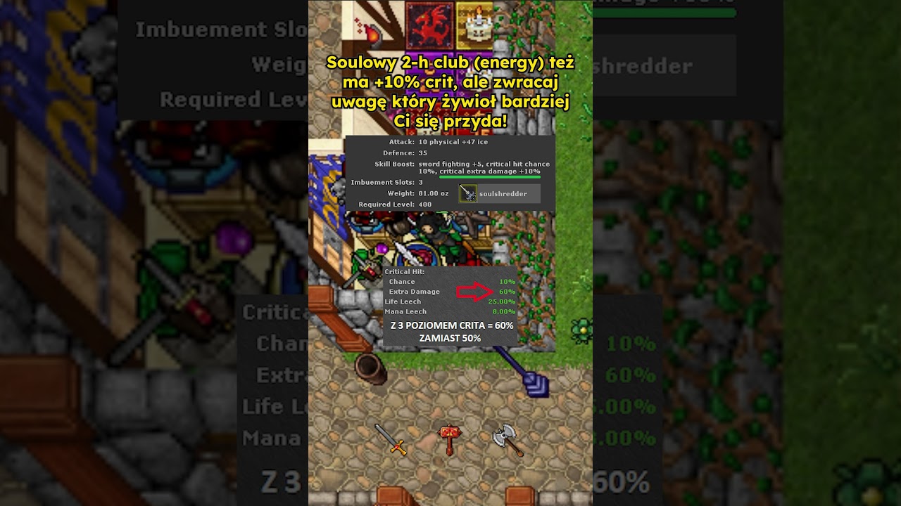 Sword, Club czy Axe? Jaka broń? #shorts #tibia #knight
