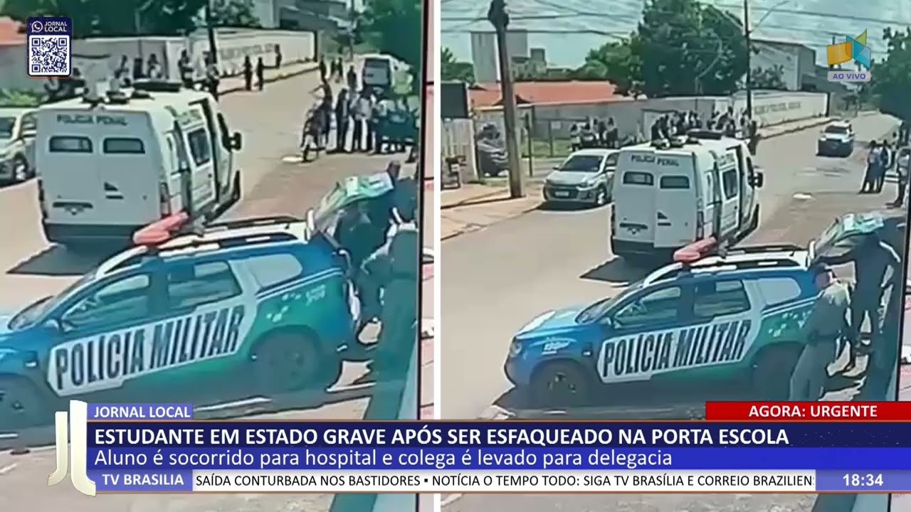 JL - Estudante em estado grave após ser esfaqueado em briga na porta escola