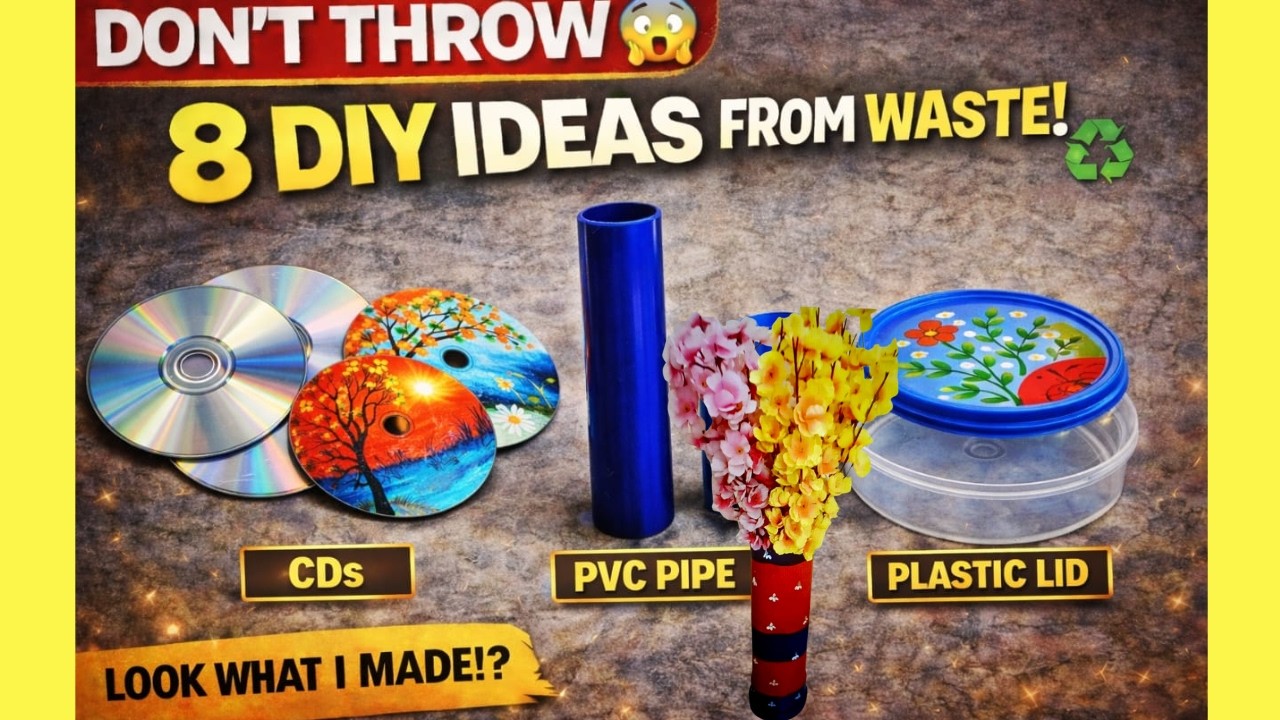 Don&rsquo;t Throw This Away! 8 DIY Ideas from Waste Material  Waste Items | Budget Decor | DIY IDEAS