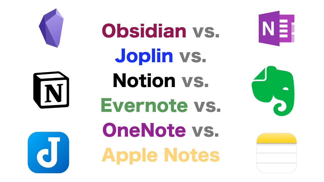 Obsidian vs. Joplin vs. Notion vs. Evernote vs. OneNote vs. Apple Notes