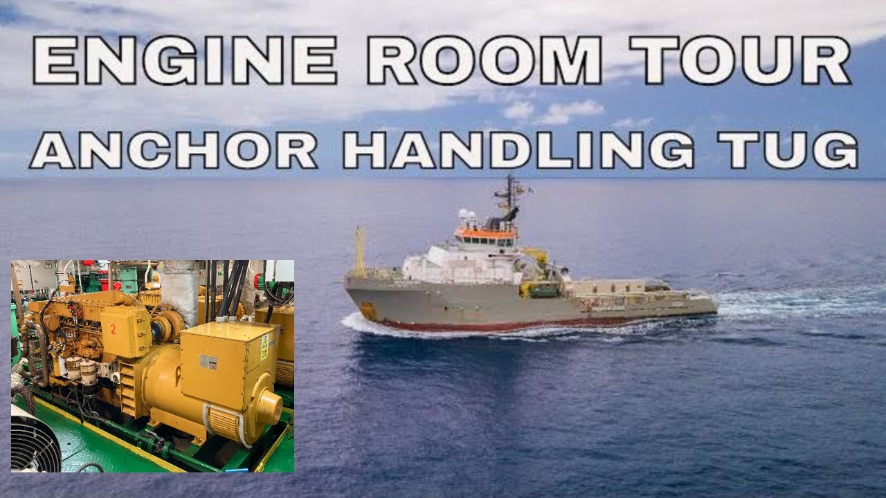 AHTS Ship engine room tour. Offshore vessel tour.