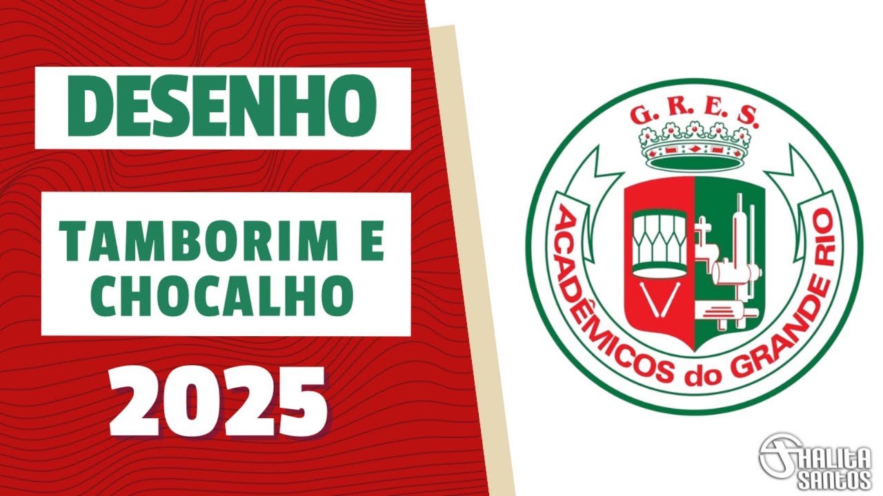 Desenho Tamborim e Chocalho - Grande Rio 2025