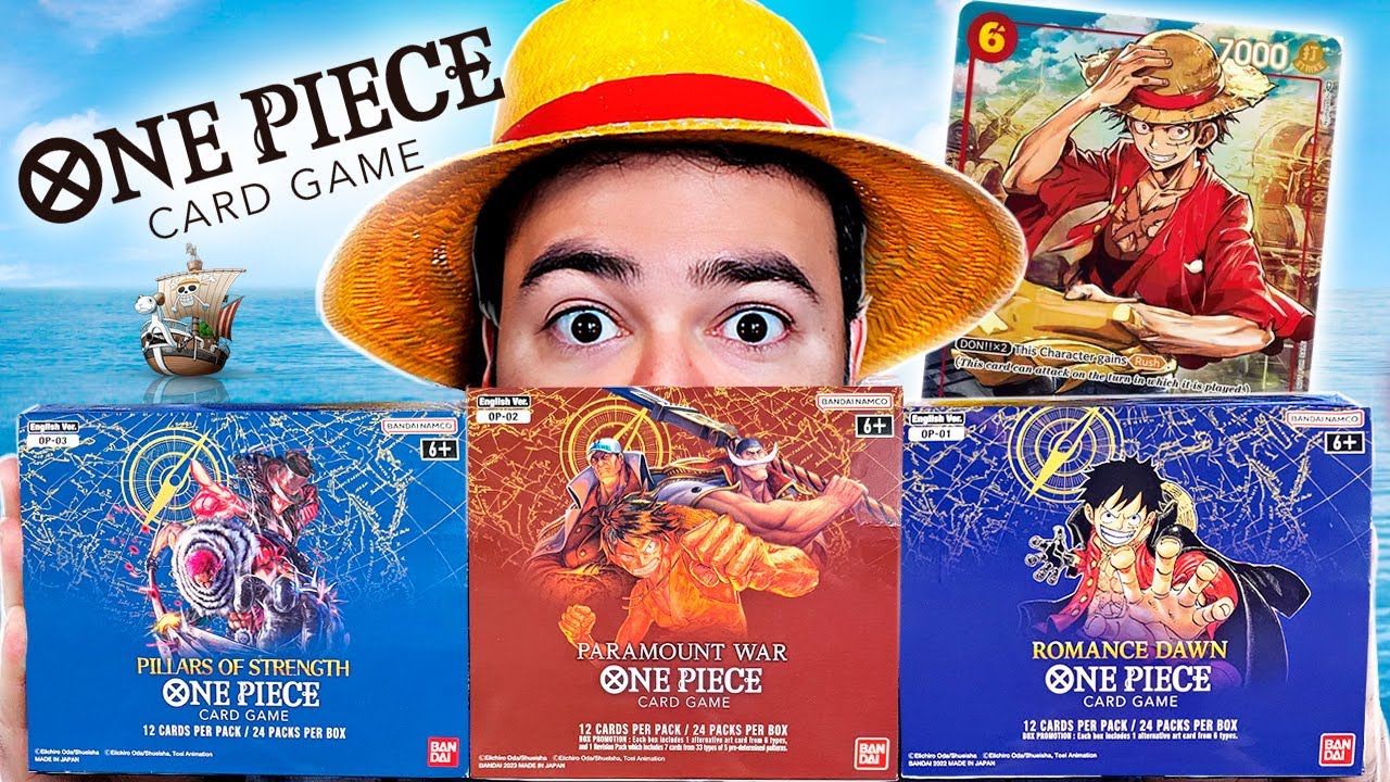 R$ 2.400 para abrir 3 BOOSTER BOX do ONE PIECE TCG | Cartas de Paramount War, Romance Dawn e Pillars