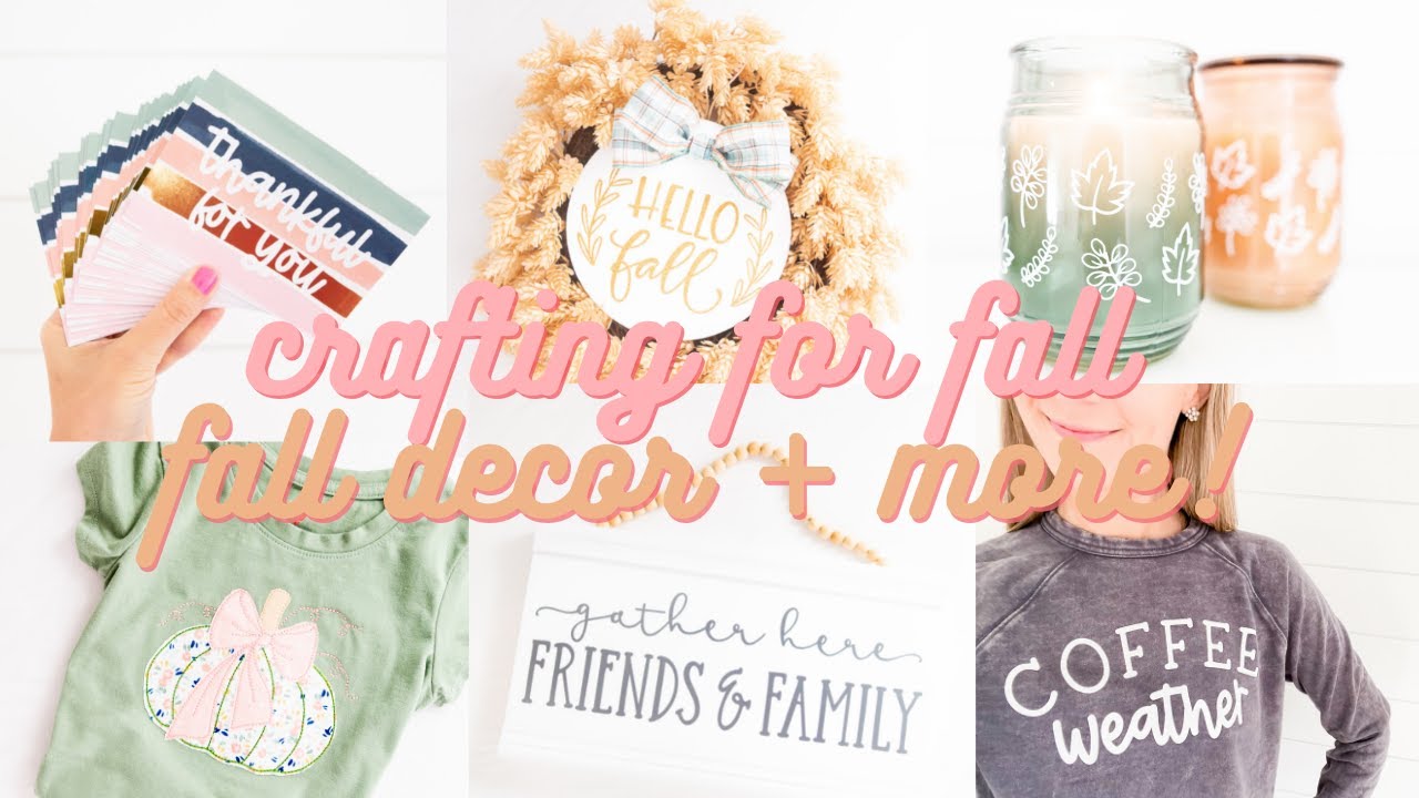Fall Crafts For November!  Cricut Fall Home Decor, How To Make A Wood Sign Bow, 25 Cards + More!