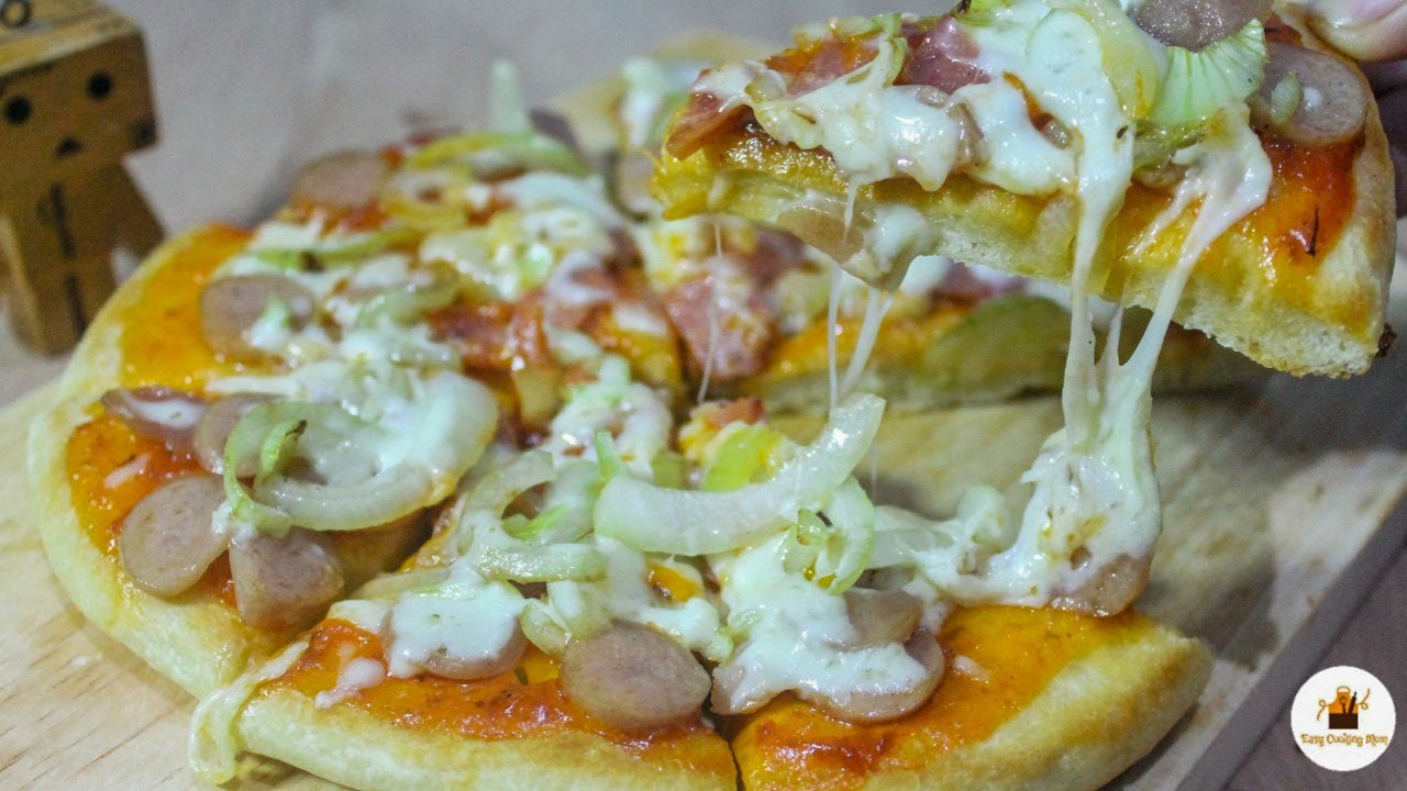 RESEP PIZZA TEFLON UNTUK PEMULA ANTI GAGAL TANPA ULEN TAKARAN SENDOK TANPA TELUR TANPA PROOFING