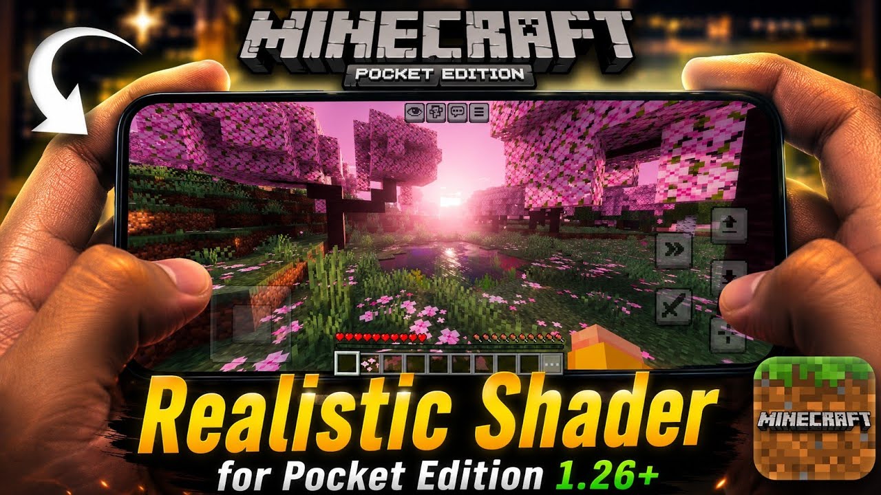 TOP Realistic Shader for MCPE 1.26+ || #shaders #mcpe #minecraft 