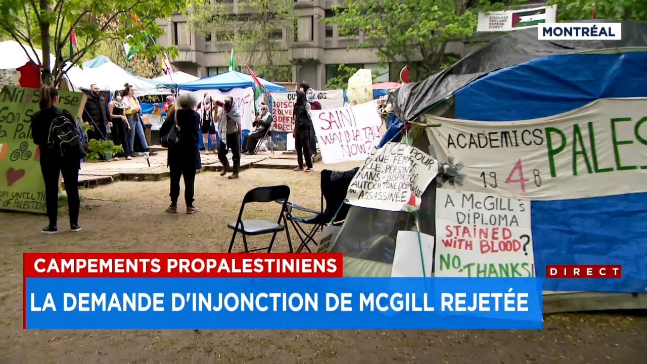Campement propalestinien: la demande d'injonction de McGill est rejetée - explications 18h