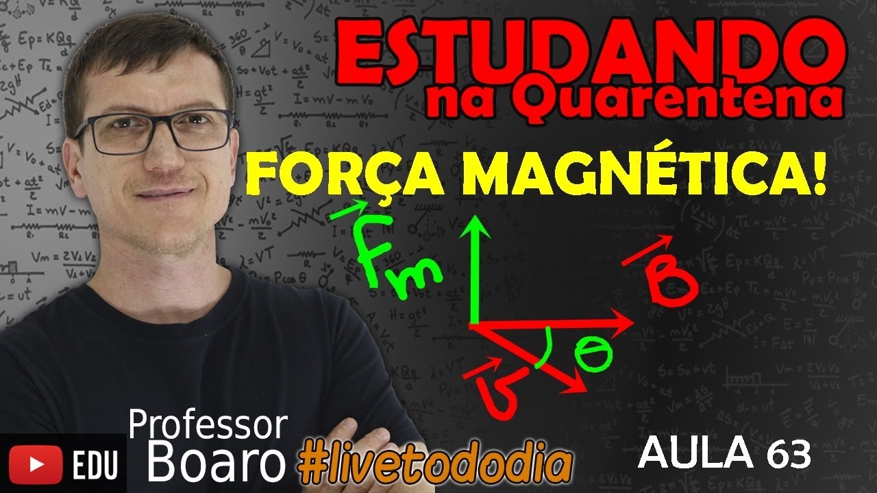 FOR&Ccedil;A MAGN&Eacute;TICA sobre CARGAS - ELETROMAGNETISMO -   #LIVETODODIA2020 - AULA 63