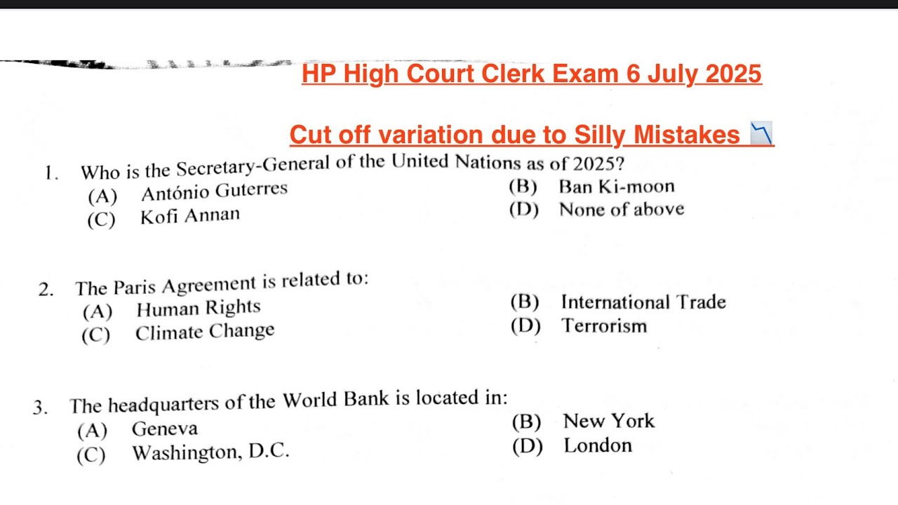 SILLY MISTAKES 😵‍💫| 100% CUTOFF VARIATION 📈 | HP HIGH COURT CLERK EXAM || 6 JULY 2025 |