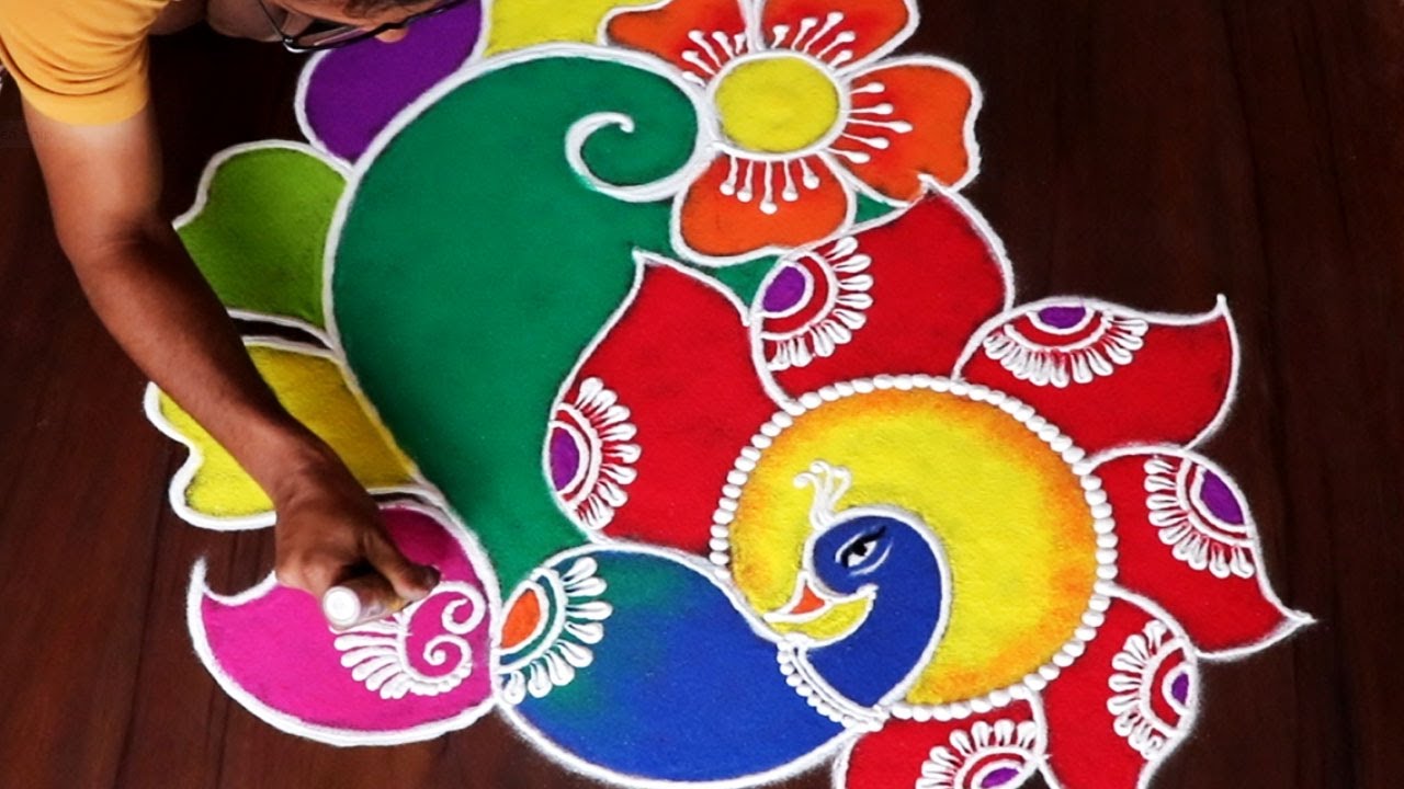 Easy and attractive rangoli for beginners.