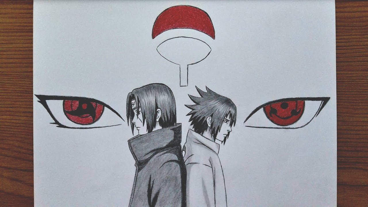How To Draw Itachi And Sasuke Uchiha With Sharingan || Anime Pencil Drawing Tutorial