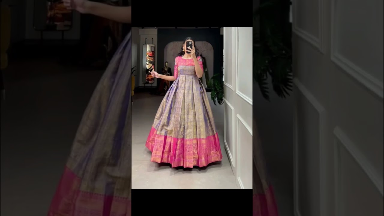 pattu long frock ideas from pintrest🔥🤩🫶#trending #fashion#shortvideo #pinterest#shorts#latest#frocks