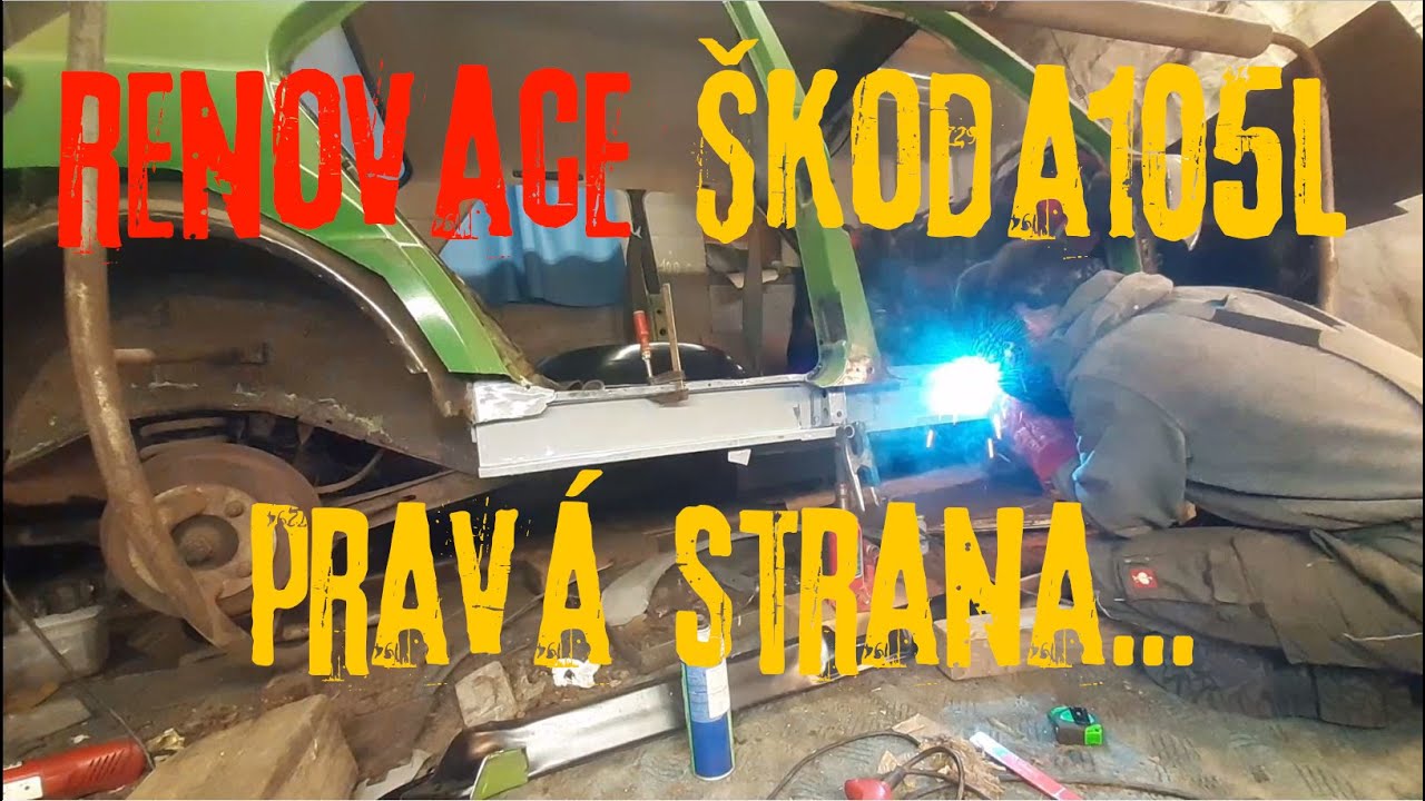 ŠKODA Vlog#4 Renovace škody 105L - Vyřezání prahu pravé strany a totálně shnilý nosník!
