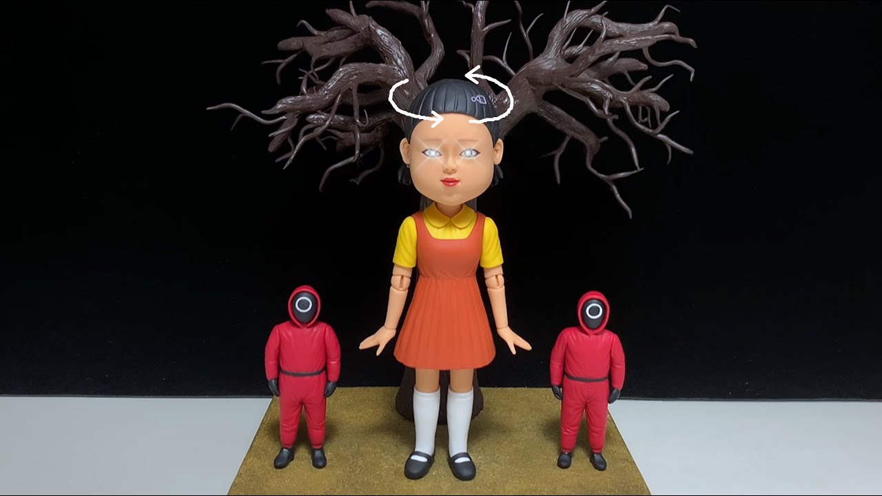 Handmade Clay Squid Game Doll! DIY Red Light Green Light Figure