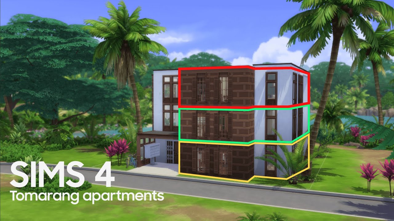 Tropical apartments | Sims 4 for rent! | speedbuild cc