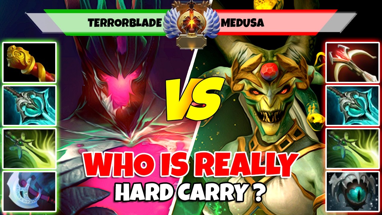 TERRORBLADE (Кэрри) против MEDUSA (Кэрри) - Эпическая битва игроков Dota 2 божественного ранга - ...