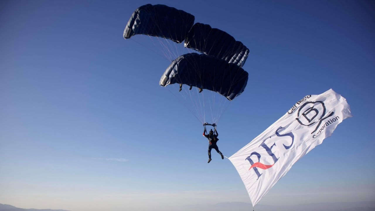 B Corp Month Launch with The Tigers Army Parachute Display Team