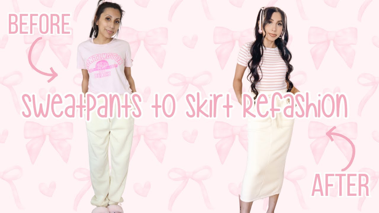 Sweatpants to Jogger Skirt Refashion DIY