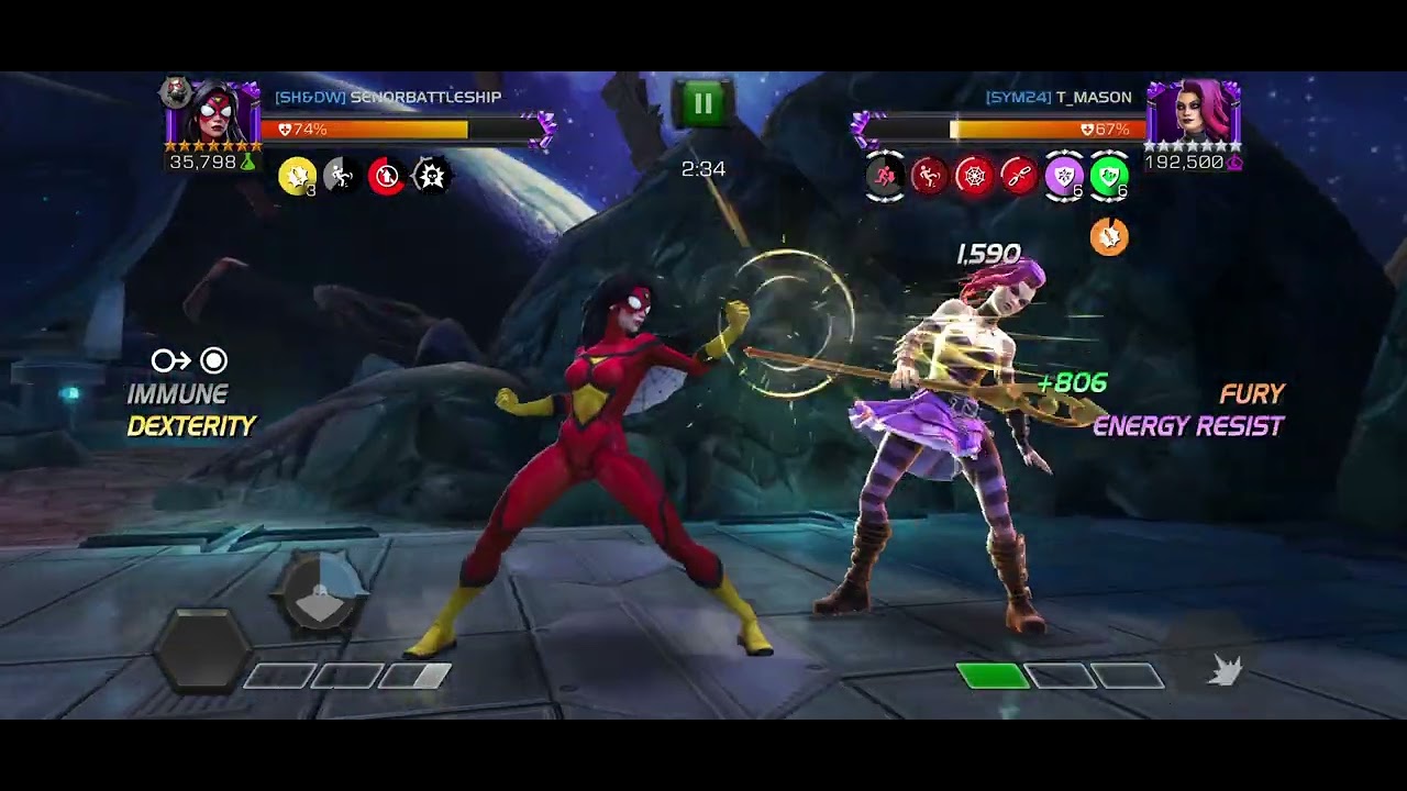 MCOC AW Spider-Woman vs. Nico Minoru on Node 50 Boss