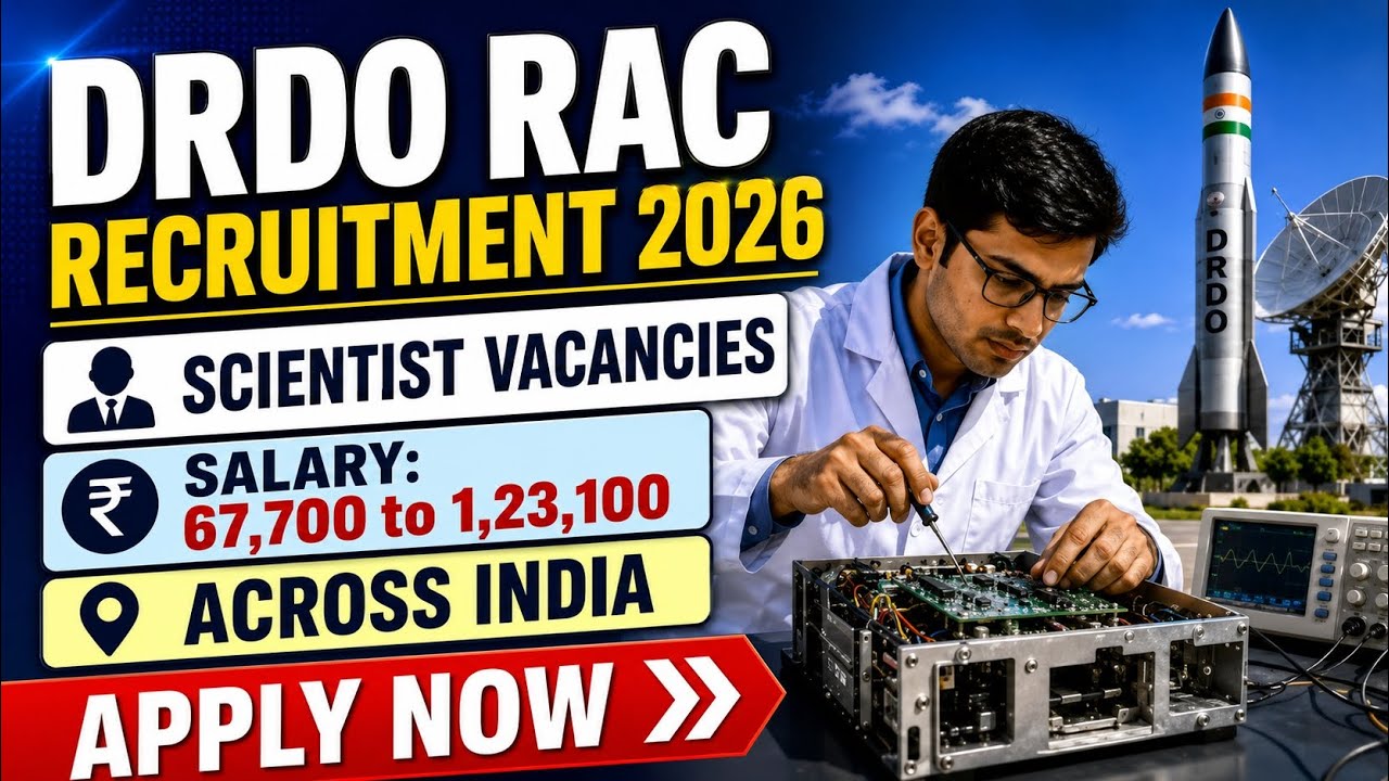 🚀 DRDO RAC Recruitment 2026 | Scientist Vacancies Out Now | Salary ₹67,700 to ₹1,23,100|Apply Online