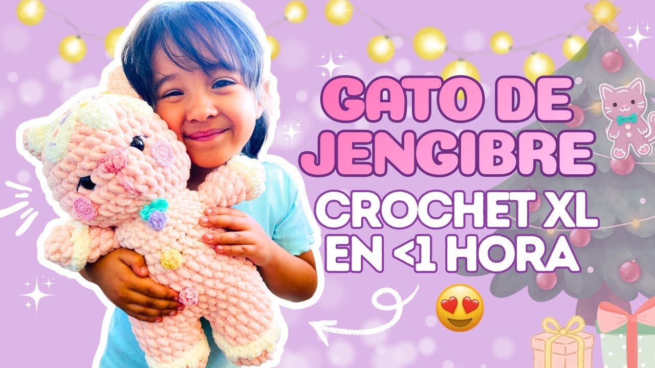 GATO DE JENGIBREi XL fácil y rápido tutorial con Lana Chenille (Review Lanas Chinas)