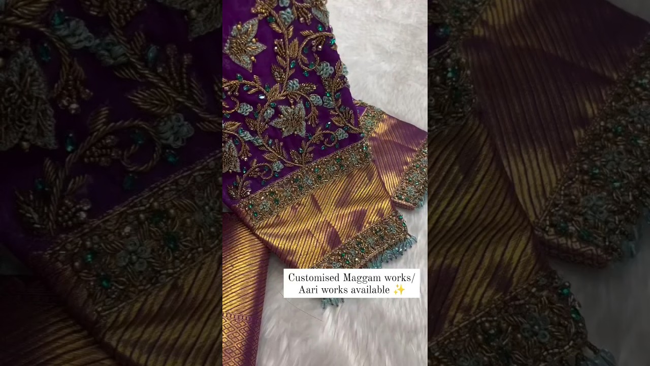 latest marage maggam work blouse design #embroidery #maggamworkblouse #bridal #dress #heavywork
