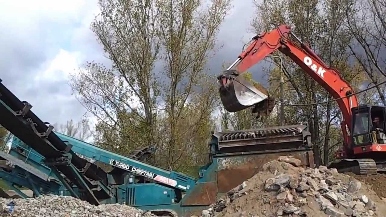 Przesiewanie Recykling Gruzu Przesiewacz / Sortownik Rent2Rent Powerscreen Chieftain 1400