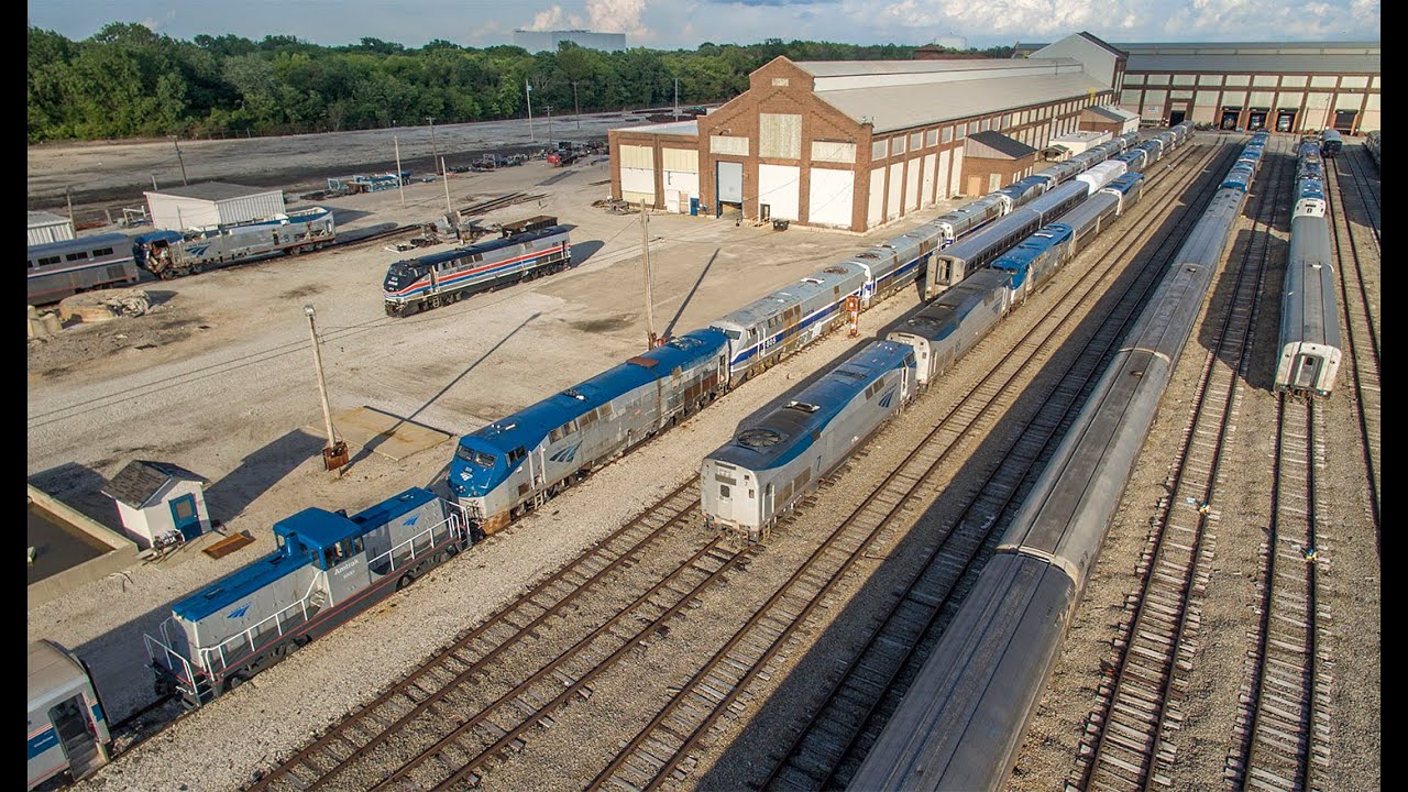 Above Amtrak's Beech Grove Shops (Drone Video)