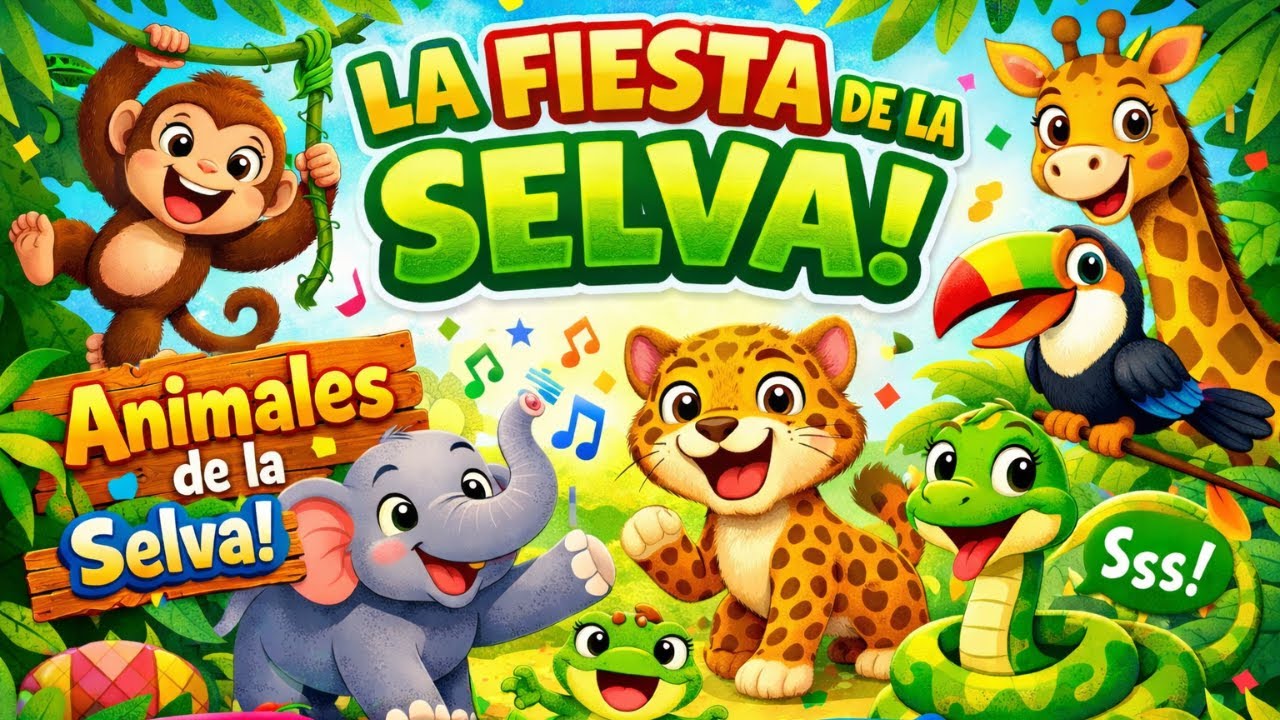 🐒🦁 La Fiesta de la Selva 🌴 | Canción Infantil de Animales | Aprende y Baila