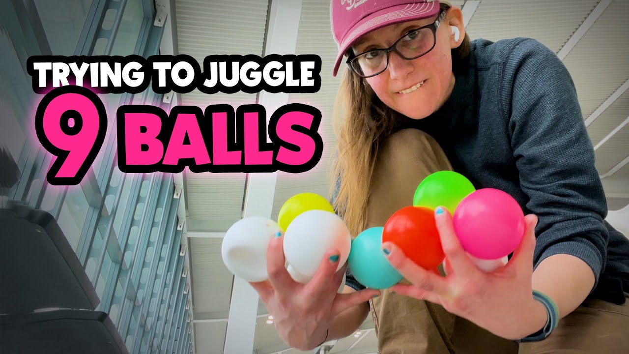 Trying to JUGGLE 9 BALLS + Airport Security TIPS